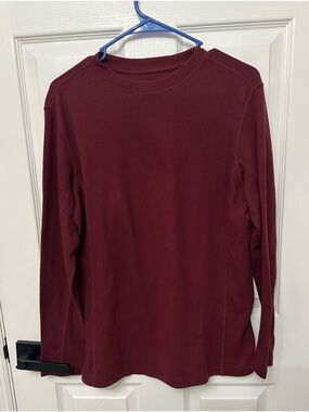 Magellan Outdoors Waffle Knit Crewneck - Burgundy